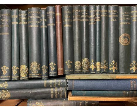 SWINBURNE (A C) Works, Chatto and Windus, 8vo, 25 vols., late 19th century, in publisher's cloth, some with damp stained cove