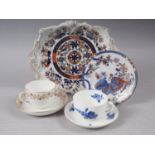 A Masons Ironstone 19th century gilt and Imari decorated dessert dish, 10 3/4" wide (firing