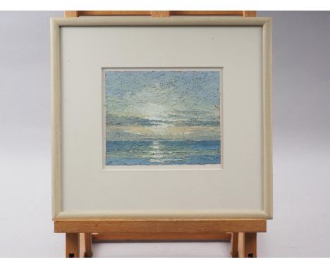 Michael Fairclough: oil on paper "Light over the Island VII", 5 1/4" x 6 1/2", Bohun Gallery label verso, in painted frame 