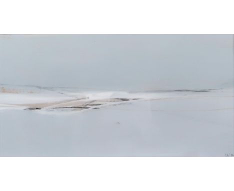 BRIONY ANDERSON (SCOTTISH b.1982) HORIZON STUDY/SEASCAPE Acrylic on paper, signed lower right, dated (20)06, 21 x 42cm Condit