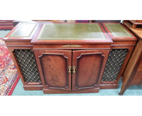 A 20th century reproduction "period high fidelity" HiFi stereo with Garrard turntable and cassette recorder and integrated sp