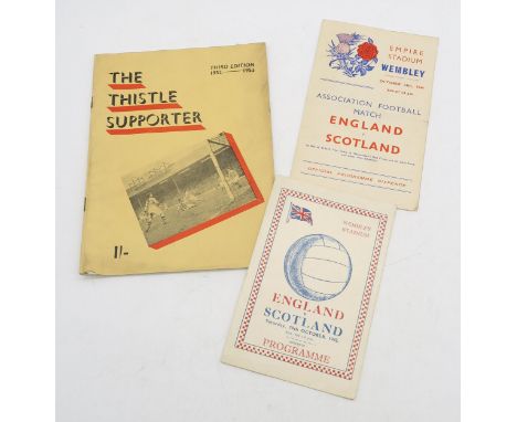 SPORTING MEMORABILIA Two wartime Scotland v. England football programmes (both matches at Wembley Stadium, 10th October 1942 