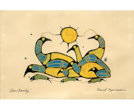 PLEASE NOTE: THAT 'LOON FAMILY' BY N.H. MORRISEAU IS A PRINT MULTIPLENORVAL H. MORRISEAU (CANADIAN 1931-2007)LOON FAMILYPrint