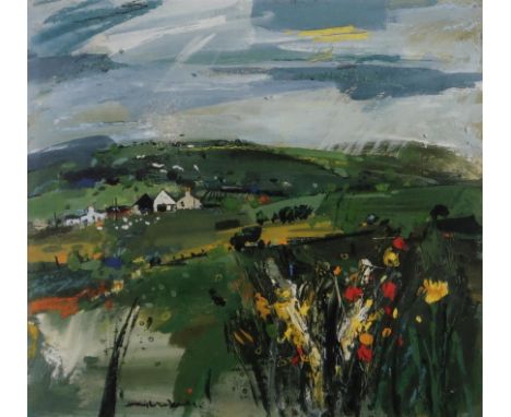 HAMISH MACDONALD (SCOTTISH 1935-2008) FARM, ARRAN Print multiple, signed lower right, numbered 158/200, 23 x 23cm Condition R