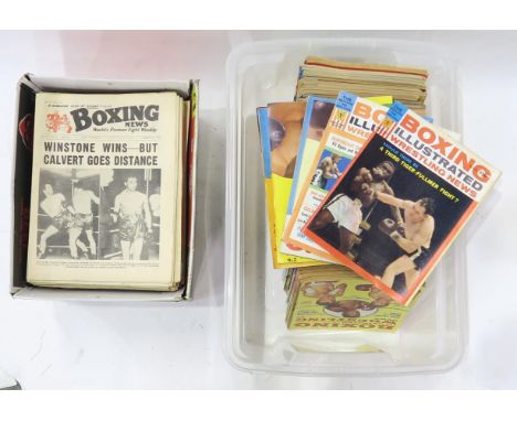 SPORTING MEMORABILIA A large collection of Boxing News and Boxing Illustrated publications, largely 1960s-era, a ticket for C