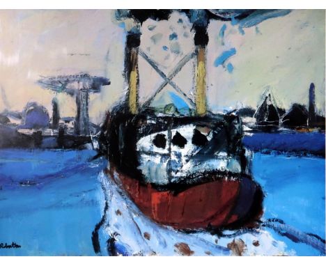 JAMES D. ROBERTSON ARSA, RSA (SCOTTISH 1931-2010) HARBOUR Print multiple, signed lower left, numbered 108/500, 39 x 54cm Toge