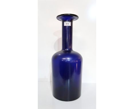 Otto Brauer (1911-1984) for Holmegaard, a large blue glass Gulvvase&nbsp; Condition Report:Available upon request