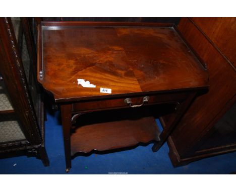 A small two shelf Mahogany table on casters -17½" x 20" wide x 27" high.