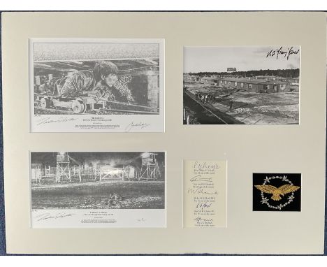 WW2 The Great Escape from Stalag Luft III Mount with two limited edition Prints by Richard Taylor The Railway and Coming Up S