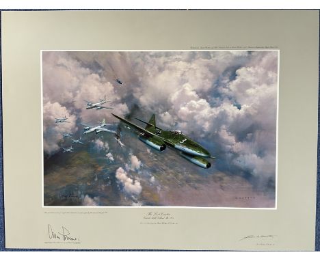 WW2 Colour Print The Last Combat by Frank Wootton Signed by Adolf Galland limited edition Print no 20 / 850 also Signed by th