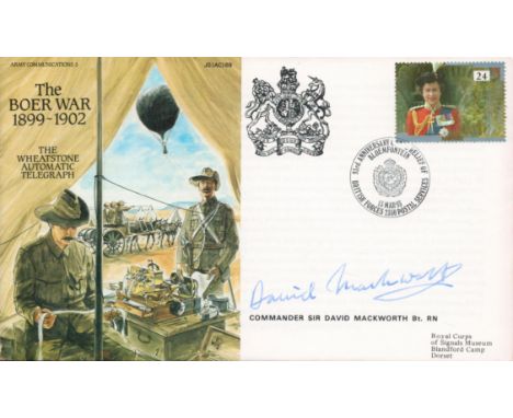 Commander Sir David Mackworth Signed the Boer War 1899 1902 Army Communications FDC. 236 of 803 Covers Issued. British Stamp 