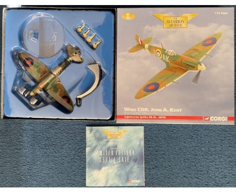 Superb WW2 Wg Cdr John A Kent Corgi Model Supermarine Spitfire Die Cast Metal. Housed in Original Box, all Parts Included. 1.