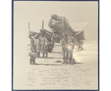 WW2 Approx. 28 Signed Matt Holness Black and White Print Titled A Tough Tour Completed. Signed in Pencil by Tony Iveson, Vic 