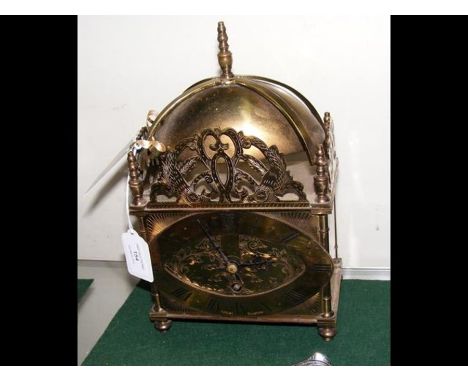 A Sorley of Glasgow brass lantern clock - 27cms high