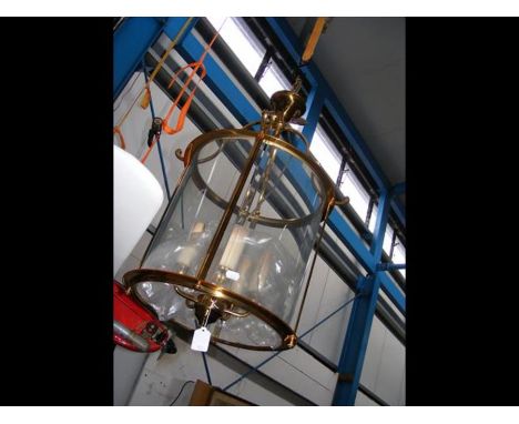 A brass porch light 
