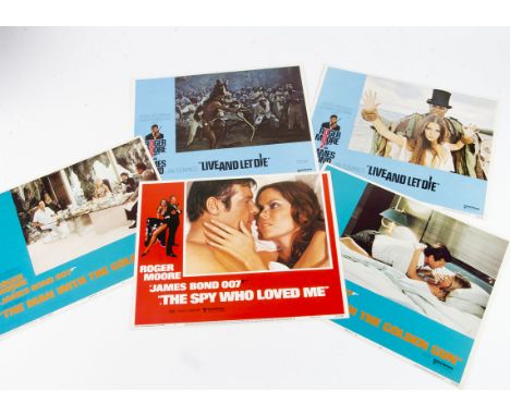 James Bond Lobby Cards, twenty-Two James Bond US Lobby Cards: including Live and Let Die (1973) numbers 1 and 8, The Man With