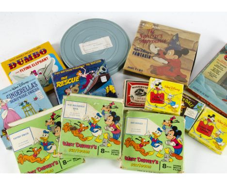 Walt Disney 8 mm Films, eight 8 mm films including 'The Sorcerer's Apprentice (9.7min)' Mickey Mouse - The first fifty years'