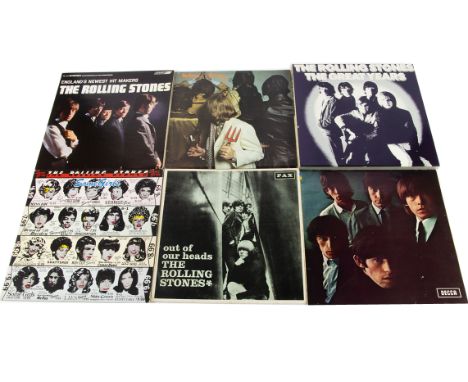 Rolling Stones LPs / Box Set, ten albums and a box set comprising The Great Years (4 LP Box Set), Out of Our Heads (Israel), 