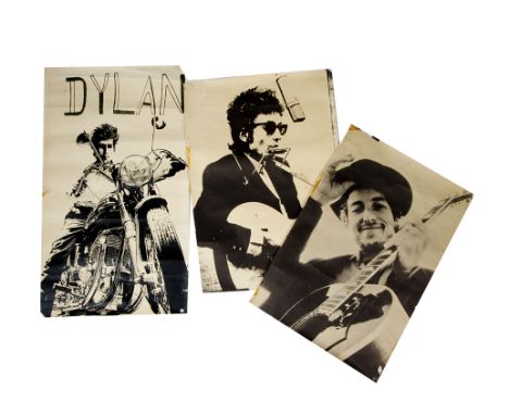 Bob Dylan Posters, seven Bob Dylan posters including two possible Isle of Wight black and white promos, Lord Kitchener's Vale