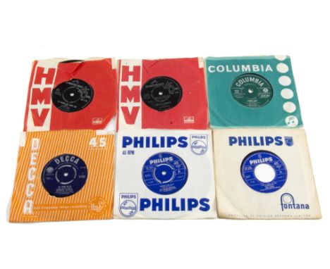 Sixties 7" Singles, approximately three hundred singles, mainly UK releases from the sixties and all on HMV, Decca, Philips a