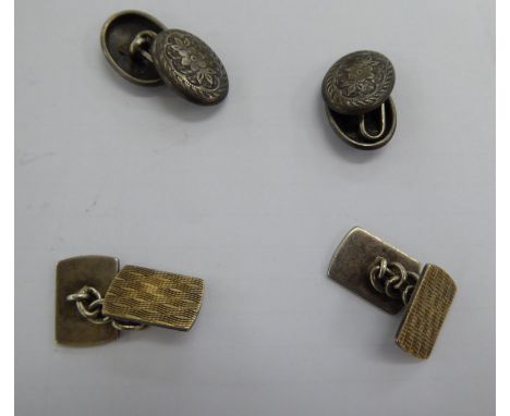 Two pairs of silver tablet design cufflinks       11