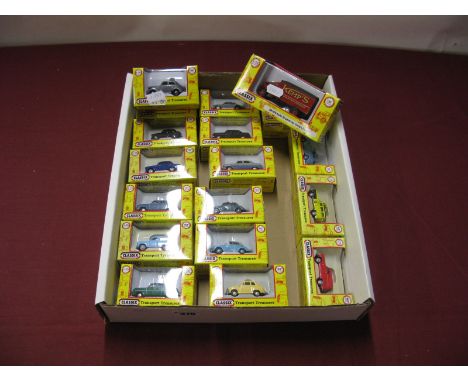 Eighteen 1:76th Scale Diecast Model Lineside Vehicles, by Classix, including EM7606 Austin K2 Panel Van 'Kemps Biscuits', all