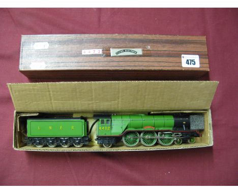 A "OO" Scale 4-6-2 A3 'Flying Scotsman', by Trix, finished in LNER green, cracks/damage to trailing bogie, in associated box.