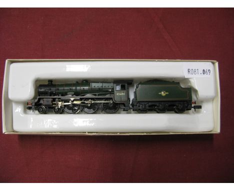 An 'N' Gauge 2-6-0 Locomotive and Tender, by Bachmann, R/No.45699, finished in BR green, unboxed.