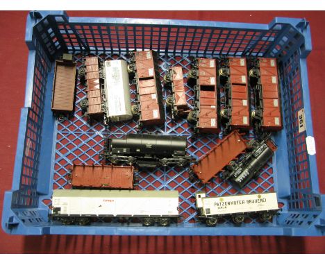 Fourteen "HO" Gauge Outline Continental Rolling Stock Items, by Fleischmann, Liliput, including wagons, tankers, vans, all un