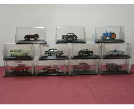 Eleven 1:76th Scale Diecast Model Lineside Vehicles, by Oxford, including Ford Cortina MK II, all cased.