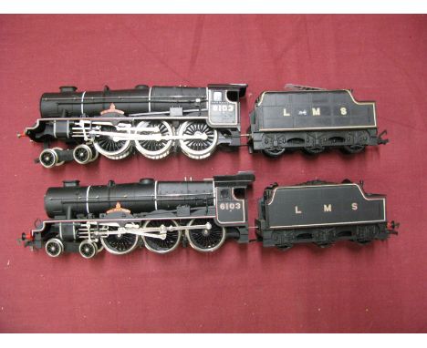 Two 'OO' Scale 4-6-0 'Royal Scot Fusilier's' Locomotives and Tenders by Airfix, tender drive/black LMS finish, unboxed.