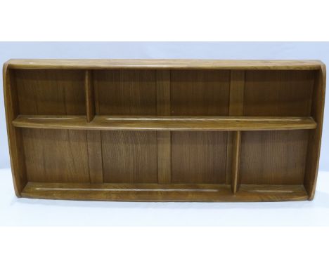 Ercol elm wall shelf, 107 x 50 cm H. Not available for in-house P&amp;P 