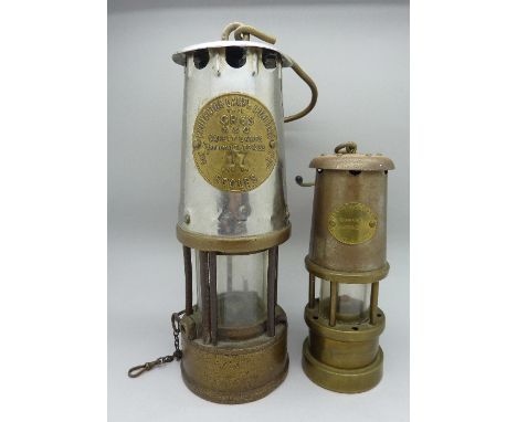 A GR6S Eccles miner's safety lamp and one other