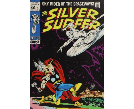 Marvel Superheroes 'The Silver Surfer #4'limited edition print in colours on boxed canvas, 2013, signed 'Stan Lee' in pen l.r