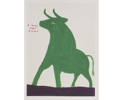 David Shrigley (b. 1968) 'I Will Not Fight', 2020offset lithograph in colours, open edition, from the 'Animal Series'sheet 80