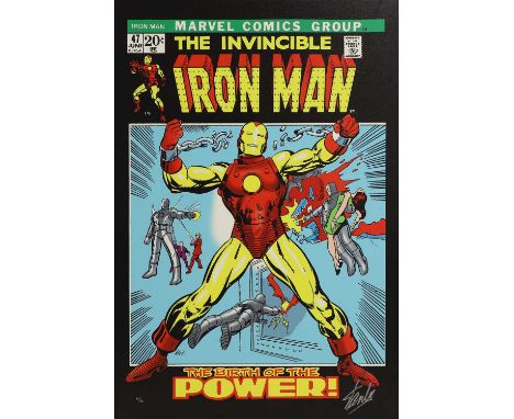 Marvel Superheroes 'The Invincible Iron Man #47'limited edition print in colours on boxed canvas, 2013, signed 'Stan Lee' in 