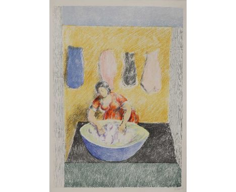 ▲ Duncan Grant (1885-1978) 'Washerwoman'lithograph in colours, 1973-74, signed 'D. Grant' in pencil l.r.sheet 77.5 x 56cm, un