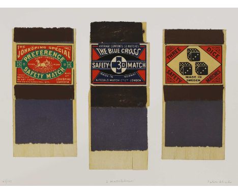 ▲ Sir Peter Blake RA (b.1932-) '3 Matchboxes'screenprint in colours, 2007, signed 'Peter Blake' in pencil l.r., inscribed wit