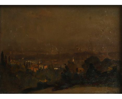 James Herbert Snell (1861-1935) 'London from Spaniards Road, Hampstead Heath'signed 'J Herbert Snell' l.r., also signed, insc