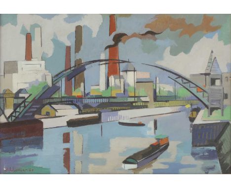 Jean Viollier (Swiss, 1896-1985) 'Pont de Bercy'signed and dated 'J. Viollier 60' l.l., also signed, inscribed with title and