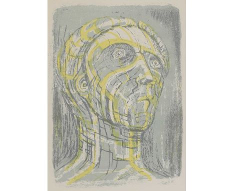 ▲ Henry Moore OM CH FBA (1898-1986) 'Head of Prometheus', 1950 (Cramer 22)lithograph in colours on Marais wove, from the unsi