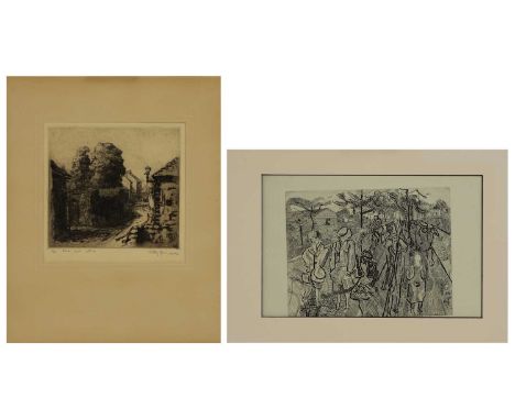 ▲ Anthony Gross RA (1905-1984) Enfants du Village;'Rue Chat qui Pêche'two etchings, both signed 'Anthony Gross' in pencil l.r
