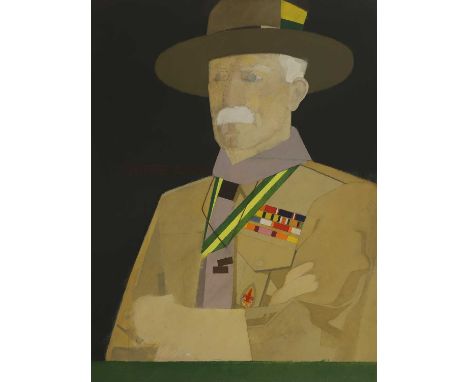 ▲ Barry Fantoni (b.1940) 'Be Prepared', Lord Baden-Powell acrylic and oil over pencil on canvas, published in 'The Sunday Obs