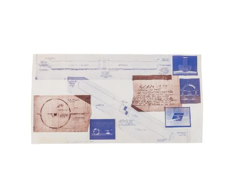 OPPENHEIM, DENNIS (1938-2011), 'Collage Scan' 1980, Art einer Bauzeichnung, Farboffsetlithografie/Velin, l. u. in Bleistift s