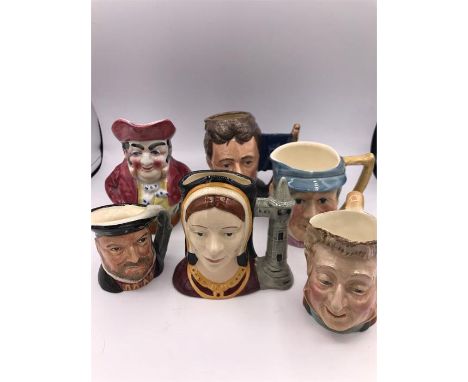 A Selection of Character jugs by Royal Doulton, Beswick, JBull and Sylvac including the 1980's signed Michael Doulton jug.