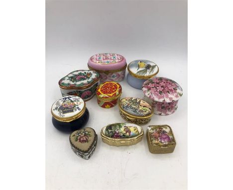 A selection of enamel boxes
