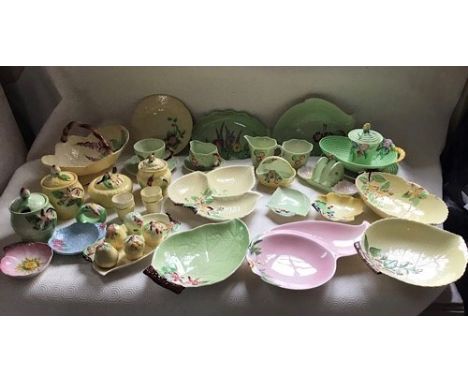 A quantity of Carltonware fruit pattern Salad Ware, to include Foxglove pattern handled basket, jam pots, condiments, dishes 