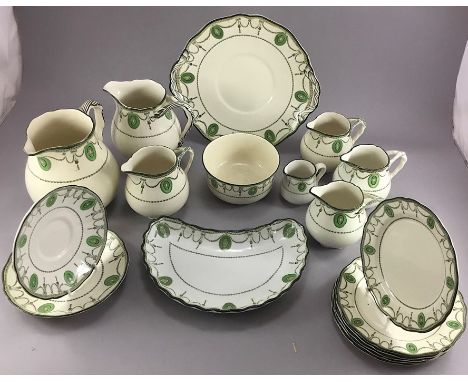 Royal Doulton ‘Countess’ pattern (Rd. No. 523784), transfer printed with classical swags and oval car touches highlighted in 