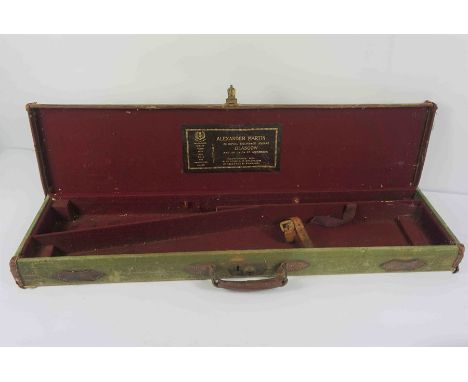 Vintage Army Style Canvas Gun Case, Having label to the fitted interior for Alexander Martin, Rifle and Ammunition maker, Mar