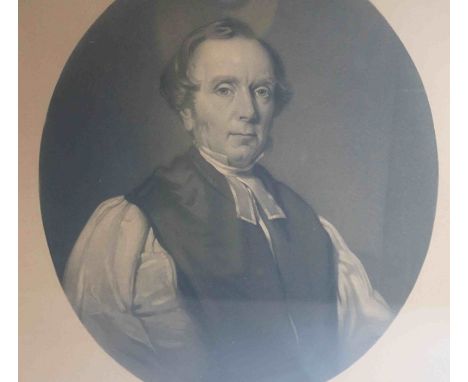 Antique Portrait Print of "Leonard Shafto Orde" 25cm Diameter, Retailed in Causewayside Edinburgh, Within a Gilded mount and 